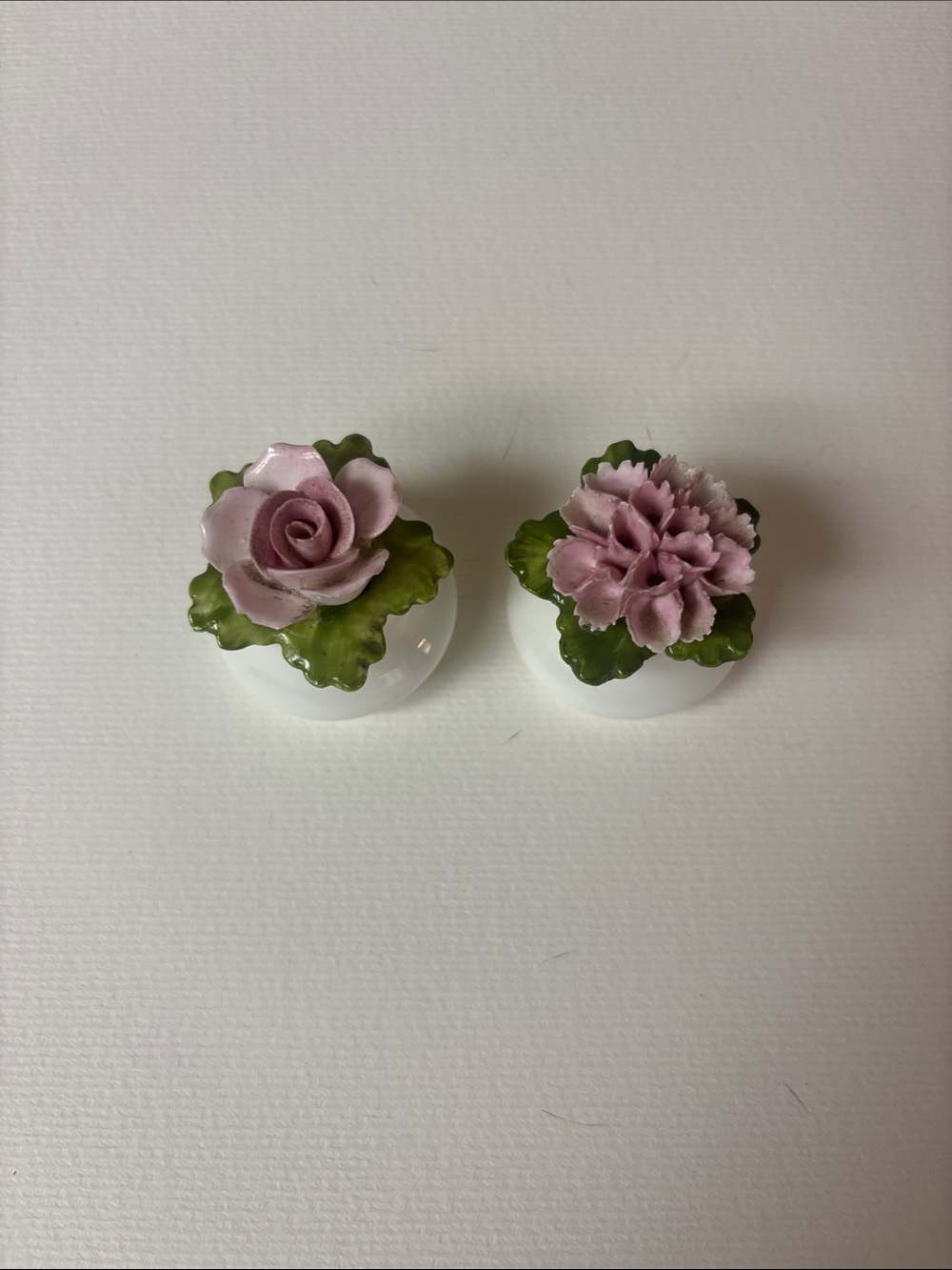 Porcelain Rose Salt and Pepper Shakers - Pink Floral